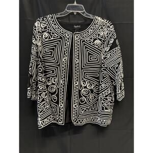 Vintage Maggie Barnes Textured Stitch Jacket 3/4 Sleeve 1X NWOT